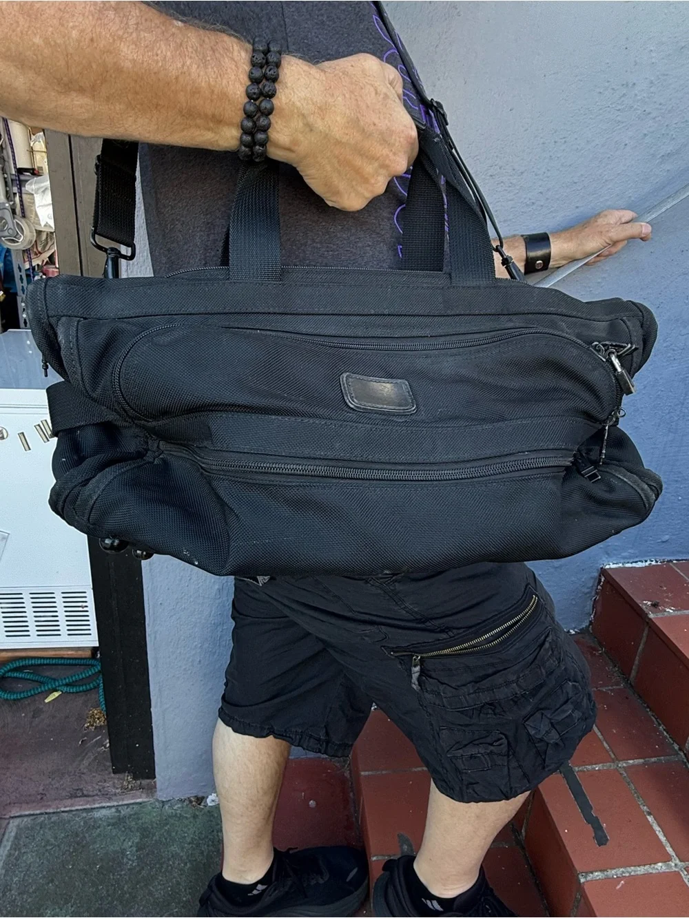 Rare Vintage TUMI Alpha Small Gym Duffel Travel Bag 18x9x8 Black Ballistic Nylon
